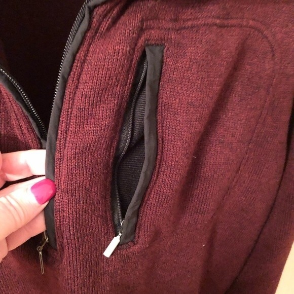 EDDIE BAUER MENS SIZE XL CONVECTOR 1/2 ZIP BURGUNDY PULLOVER SWEATER - Picture 7 of 9